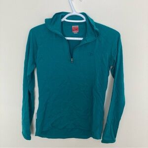Icebreaker women’s merino wool 260 bodyfit sweater quarter zip size m green